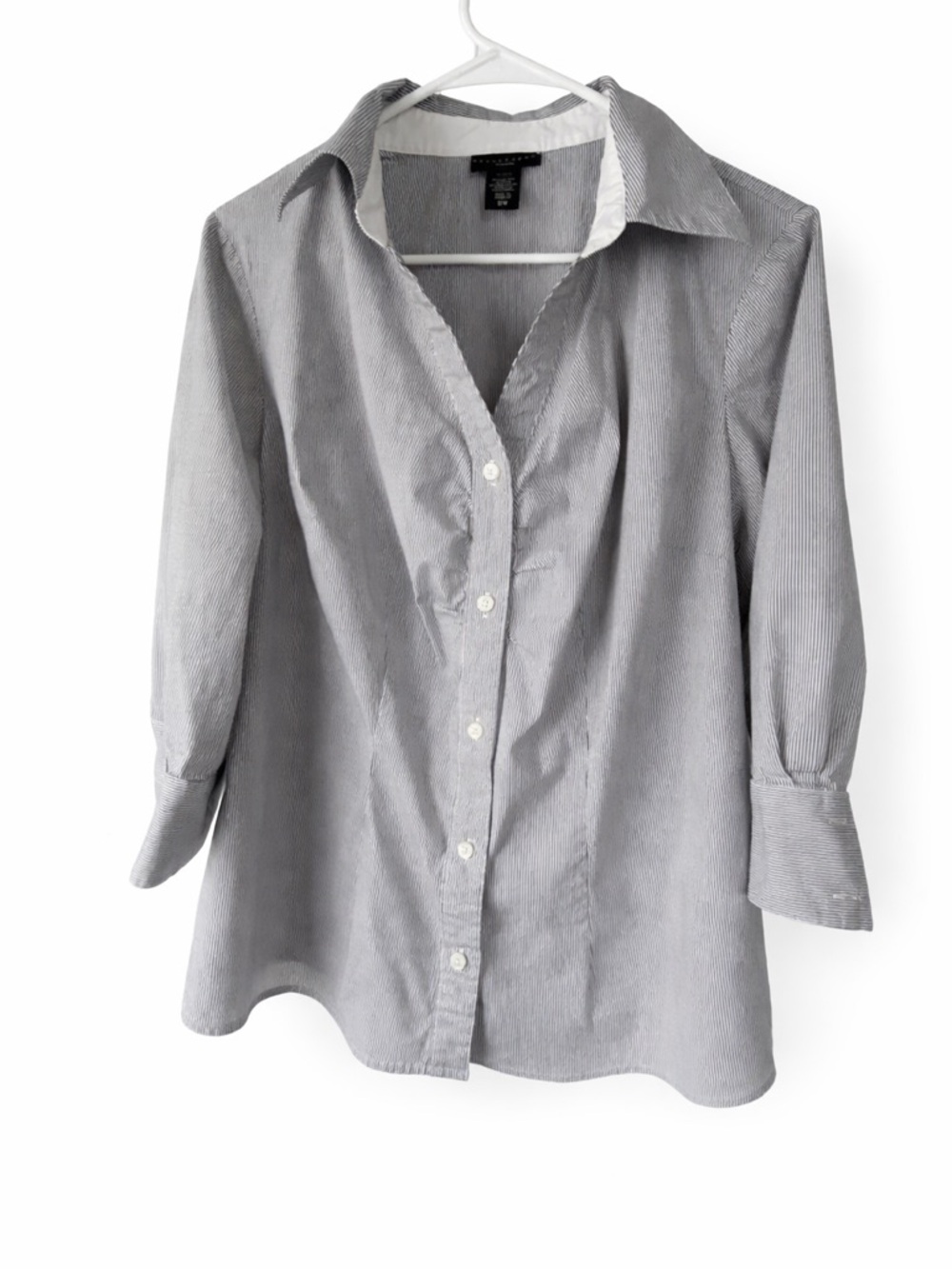 Apostrophe Black and White Pinstripe Blouse